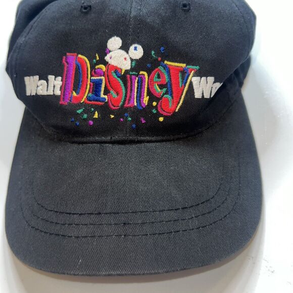Vintage Walt Disney World Embordered Ball Cap Black Goofys Hat Shop 90s Y2K - Picture 7 of 9